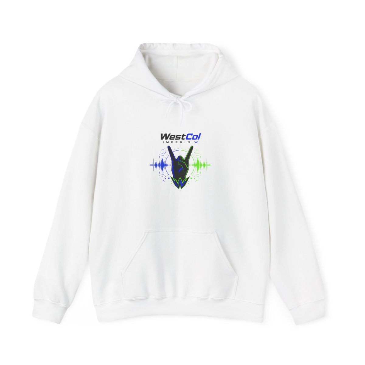 WestCol " hand gesture at the center, reminiscent of the " Hoodie